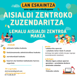 Read more about the article Lan eskaintza LEMALU aisialdi zentroan